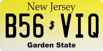 NJ license plate B56VIQ
