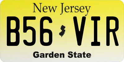 NJ license plate B56VIR