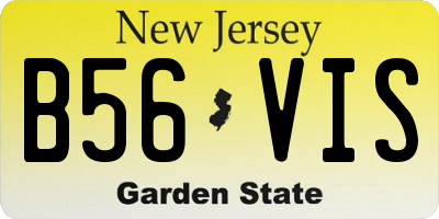 NJ license plate B56VIS