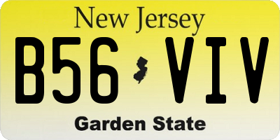 NJ license plate B56VIV