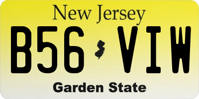 NJ license plate B56VIW