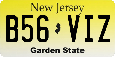 NJ license plate B56VIZ