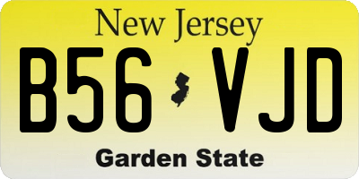 NJ license plate B56VJD