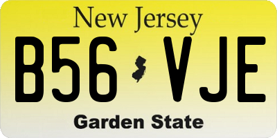 NJ license plate B56VJE