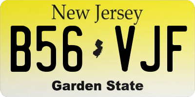 NJ license plate B56VJF