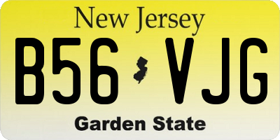 NJ license plate B56VJG