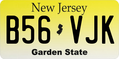 NJ license plate B56VJK