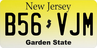 NJ license plate B56VJM