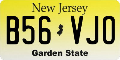 NJ license plate B56VJO