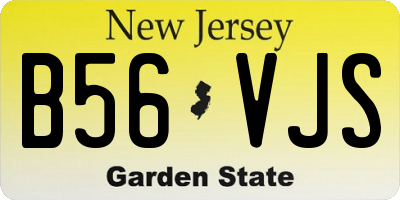 NJ license plate B56VJS