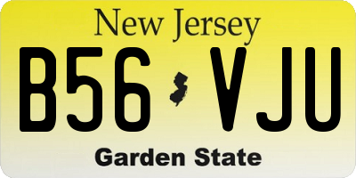NJ license plate B56VJU