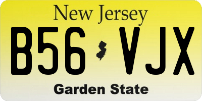 NJ license plate B56VJX