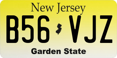 NJ license plate B56VJZ