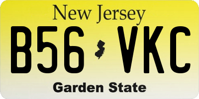 NJ license plate B56VKC