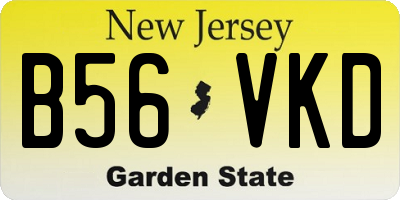 NJ license plate B56VKD