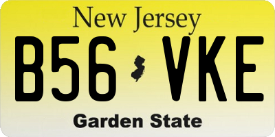 NJ license plate B56VKE