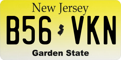 NJ license plate B56VKN