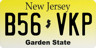 NJ license plate B56VKP