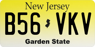 NJ license plate B56VKV