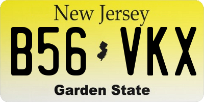 NJ license plate B56VKX