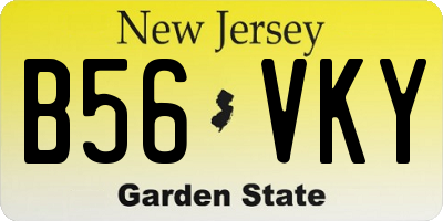 NJ license plate B56VKY