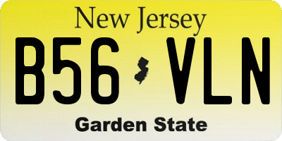 NJ license plate B56VLN