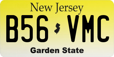 NJ license plate B56VMC
