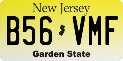 NJ license plate B56VMF
