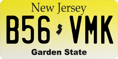 NJ license plate B56VMK
