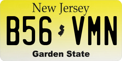 NJ license plate B56VMN