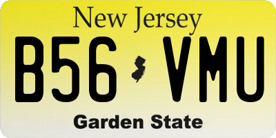 NJ license plate B56VMU