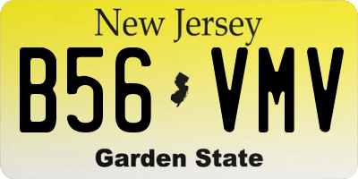 NJ license plate B56VMV