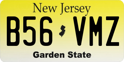 NJ license plate B56VMZ