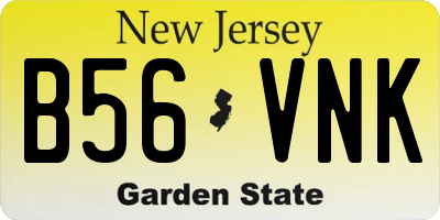 NJ license plate B56VNK