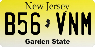 NJ license plate B56VNM