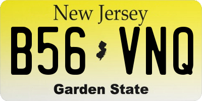 NJ license plate B56VNQ