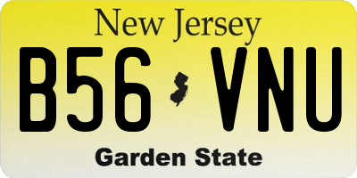 NJ license plate B56VNU