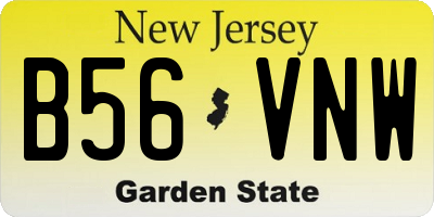 NJ license plate B56VNW