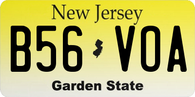 NJ license plate B56VOA