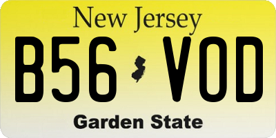 NJ license plate B56VOD