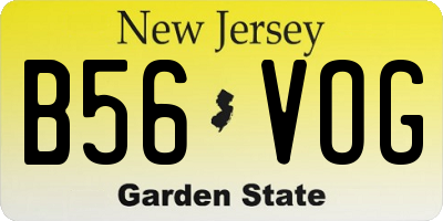 NJ license plate B56VOG