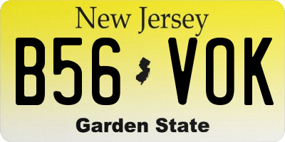 NJ license plate B56VOK