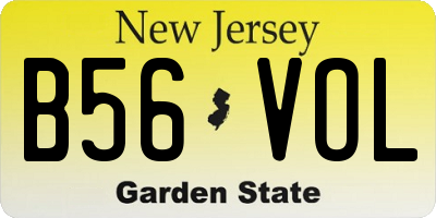 NJ license plate B56VOL