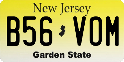 NJ license plate B56VOM