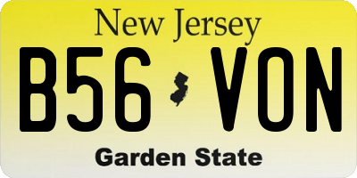 NJ license plate B56VON