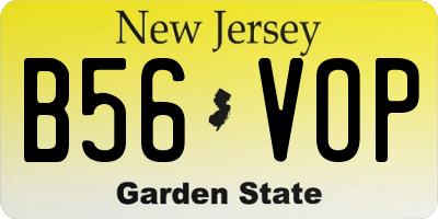 NJ license plate B56VOP