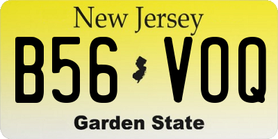 NJ license plate B56VOQ