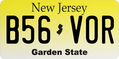 NJ license plate B56VOR