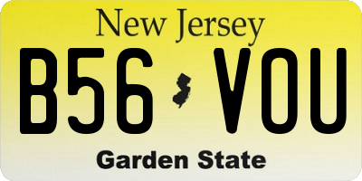 NJ license plate B56VOU