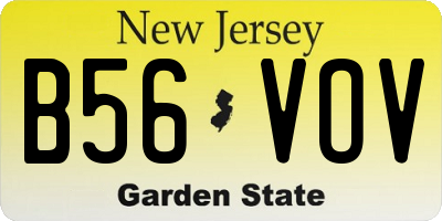 NJ license plate B56VOV